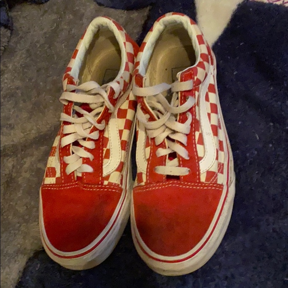 Red checkered vans